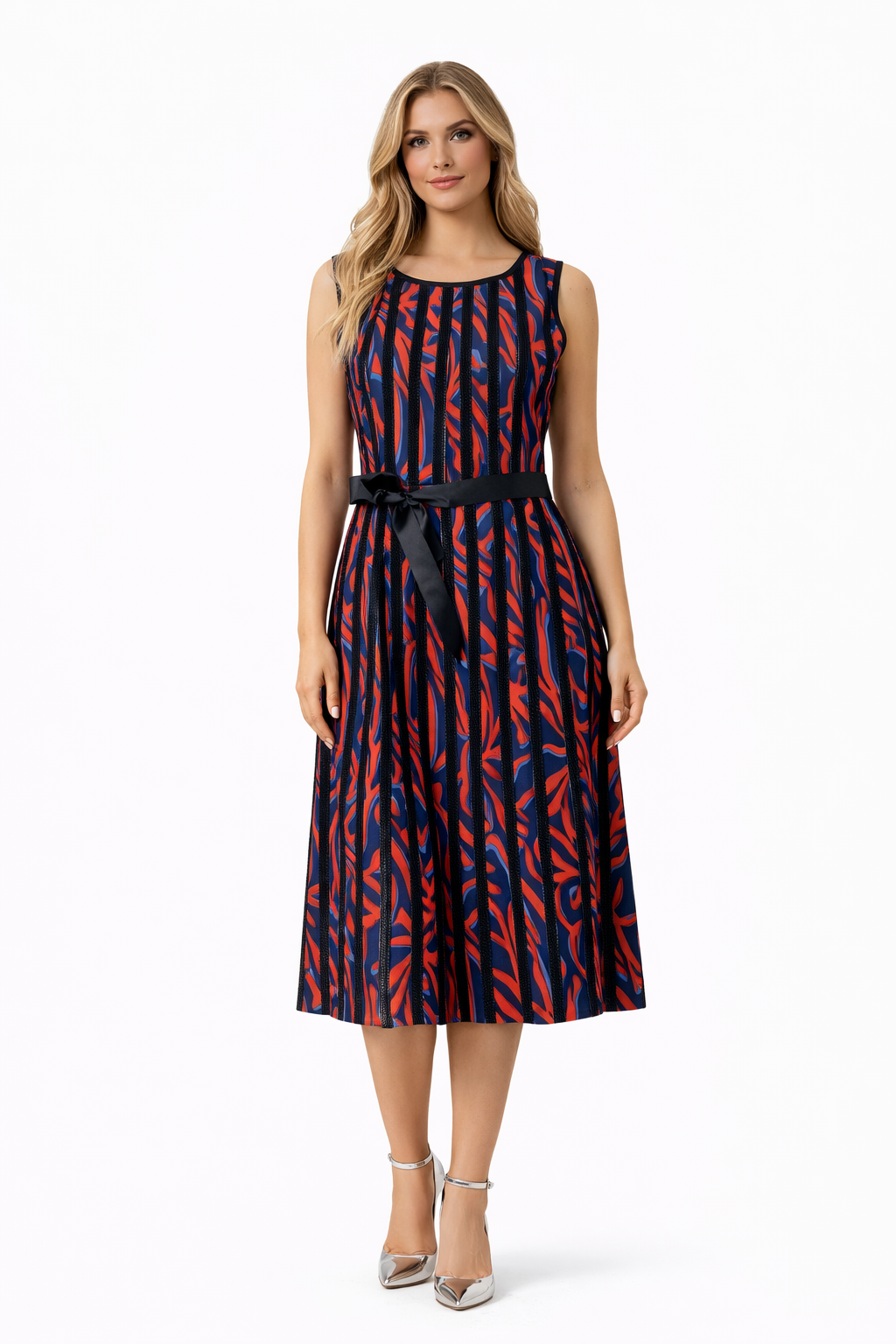 Divina Dress - Burgundy Noir Pleat