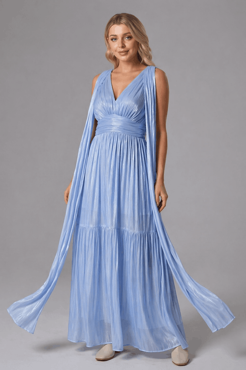 Divina Queen Drama Dress - Blue Contour
