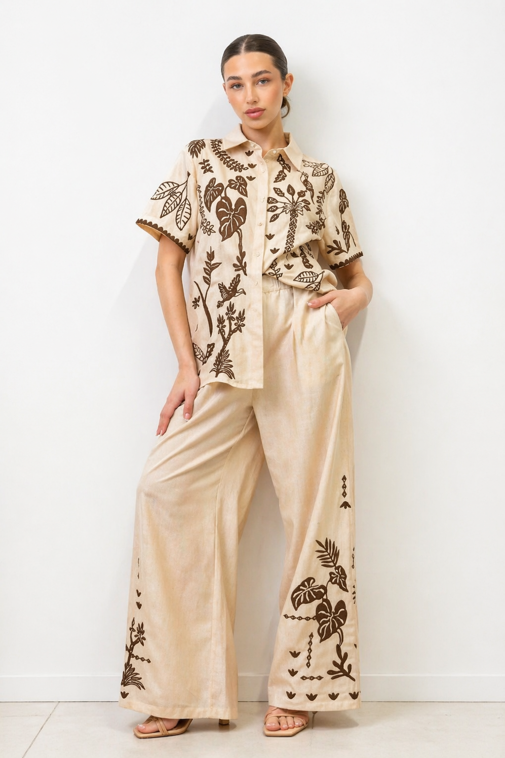 Divina Cord Set - Beige Tailored Set